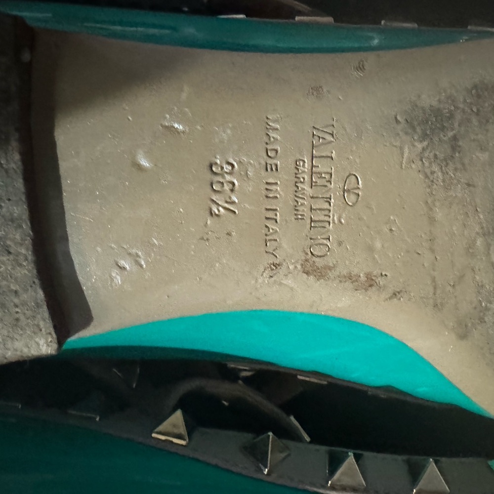 Valentino Rockstud Seafoam Blue Flats -36.5 - Picture 10 of 16
